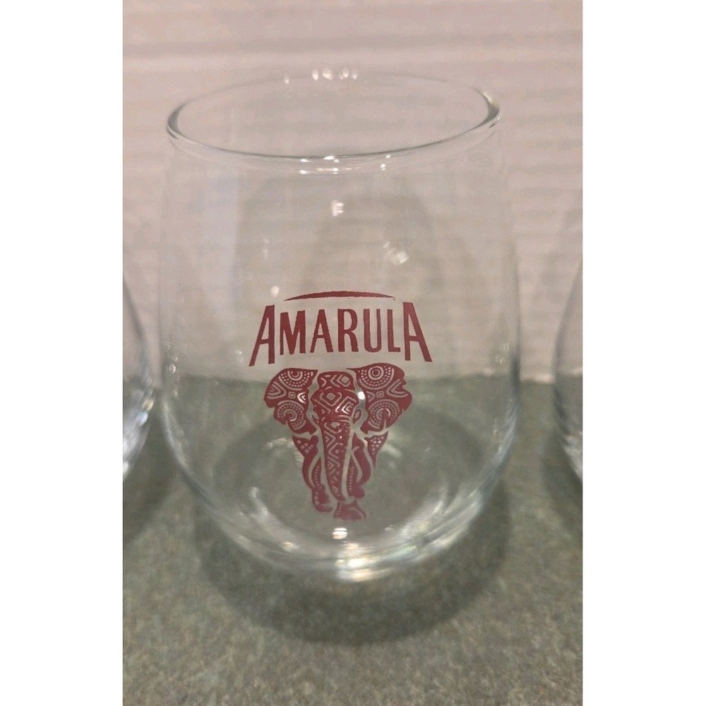 Amarula Liqueur Glasses Red Elephant Logo Barware Set of 4 glasses (Multiples)